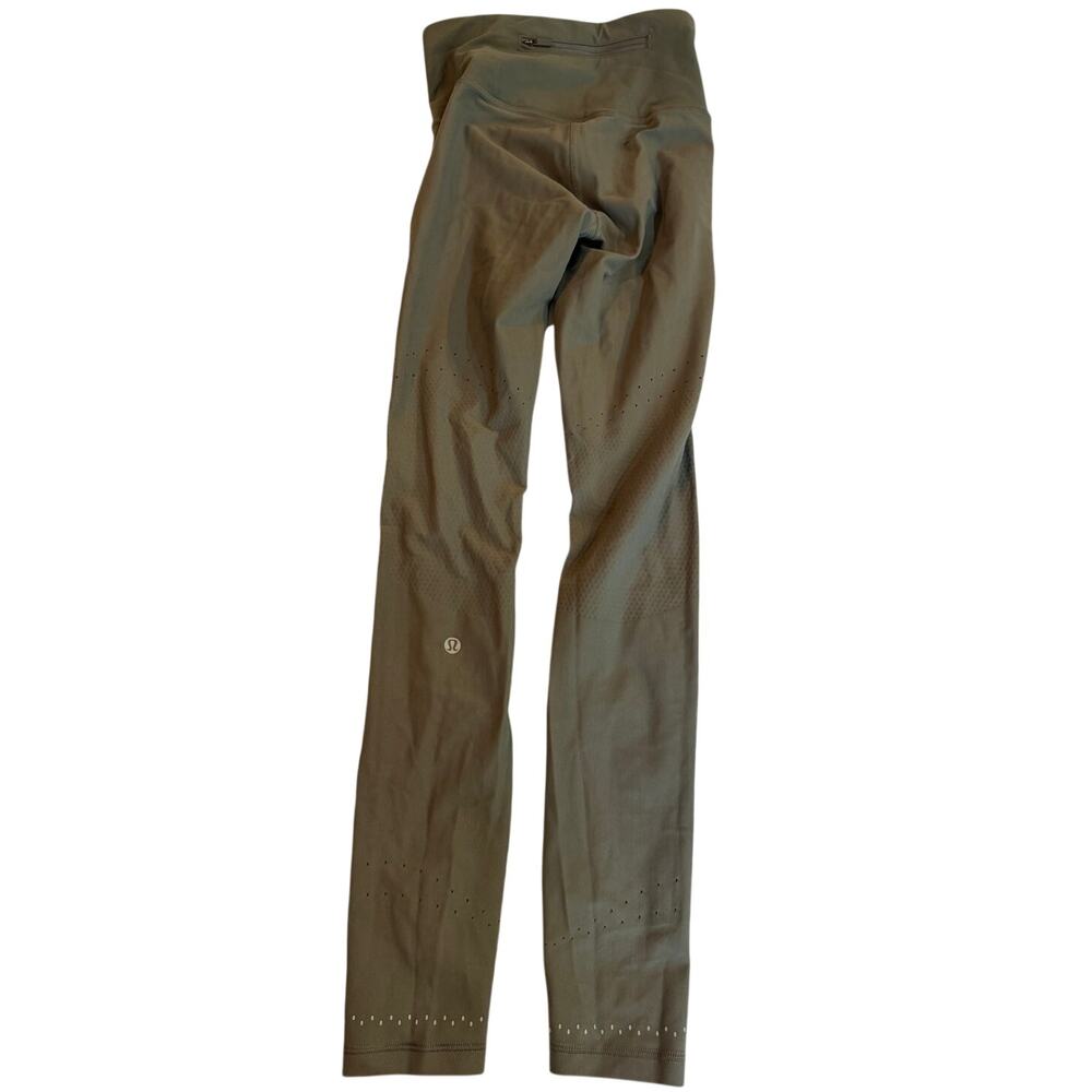 Lululemon Olive Green In Focus Run Tight, SenseKnit Leggings Size 4 - Picture 4 of 4